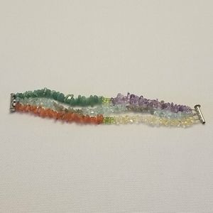 Handmade multi semi precious stone bracelet